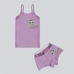 product_image_name-Cottonil-Pack Of (2) Strap Top And Hot Short Underwear Set For Girls-6