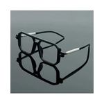 product_image_name-Generic-نظارات طبية مربعة الشكل، إطار أسود بأذرع بيضاء، تصميم عصري-1