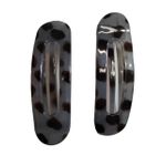Twin Set of printed Hair Clips in Black, Grey