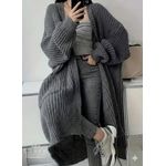 Long grey wool cardigan