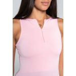 OUTDATED Zipper Bodysuit - Light Pink