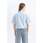 product_image_name-Defacto-قميص مخطط نص كم اوفر سايز بوبلين-3