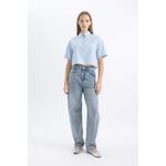 product_image_name-Defacto-قميص مخطط نص كم اوفر سايز بوبلين-4