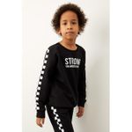 Defacto Knitted Sweat Shirt - Black