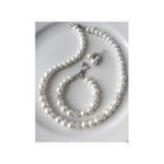 عقد انيق واسوارة واقراط من لؤلؤ المايوركا الأبيض