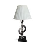 اباجورة خشب متداخل صغير ابيض ارتفاع 50 سم من موسكى شوب