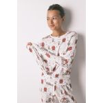 product_image_name-Women Secret-White soft ribbed long pajamas Snoopy-2