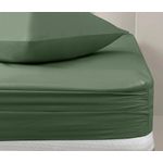 product_image_name-Relax-طقم ملاءات سرير فاخر فاخر - ملاءة سرير فائقة النعومة، تسمح بمرور الهواء، ولطيفة على البشرة، مزودة بجيوب مطاطية عميقة، تتضمن غطاء للوسائد وملاءة سرير واحدة، لون أخضر أنيق، 120 × 200 سم-3