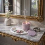 product_image_name-Generic-Elegance & Chic" Set - Natural Lavender Candle with Handmade Concrete Coaster-1