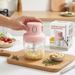 Generic مفرمة ثوم كهربائية ذكية سعة 250 مل باللون الورد - image 5