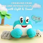 product_image_name-Generic-Crawling Crab Baby Toys Boys Gifts Interactive Fun for Tummy Time Moving Walking Running  Musical Toddler Boys Girls Birthday Gift Toys 0+ Months  Battery NOT Included - Blue-2