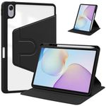 product_image_name-Generic-جراب لجهاز هواوي ميت باد إس إي 11 بوصة 2024، غطاء نحيف قابل للدوران 360 درجة مع حامل متعدد الزوايا، مصنوع من جلد البولي يوريثان + جراب أكريليك شفاف مع حامل قلم، خاصية التشغيل/الإيقاف التلقائي (أسود)-1