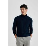 product_image_name-Defacto-Man Mock Turtle Neck Standart Fit Pullover - Navy-2