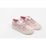 product_image_name-Generic-Girls Floral Print Sneakers, Pink,  Loop Closure, Lace-Up Design, lather Shoes 128-2