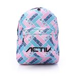 Activ Patterned Zipper School Backpack - Turquoise & Pink