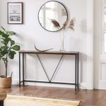 product_image_name-Generic-طاولة، طاولة كونسول بهيكل فولاذي متين لمكان المدخل، غرفة المعيشة أو غرفة النوم بأسلوب صناعي بني عتيق وأسود، 120 × 23 × 74 سم (عرض × عمق × ارتفاع)-4