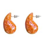 3Diamonds Women's Plastic Stud Earrings - Orange BoxHO-105