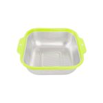 product_image_name-Generic-مصفاة مربعة عميقة من الفولاذ المقاوم للصدأ بإطار بلاستيكي، الحجم الكبير - فضي وردي-1