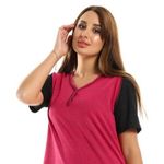 product_image_name-Kady-فستان نوم كادي بأكمام غير عادية - باللون الوردي الفاتح والأسود-2