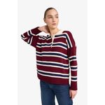 Defacto Oversize Polo Neck Striped Pullover - image 3