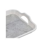 product_image_name-Generic-Melamine Marble Design Rectanglar Shape Serving Tray With Handle White/Grey 15inch-4