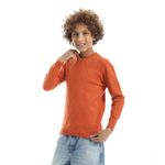 product_image_name-Ted Marchel-V-Neck Diamond Knitting Pattern Boys Pullover - Dark Orange-2