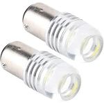 مصابيح فرامل أو إشارة LED، ضوء خلفي مدمج وامض مع وظيفة تحذير عالية لحمايتك في بعض حالات الطوارئ (2 لمبات، ثابته ووميض، لون أبيض - 2 قطع)