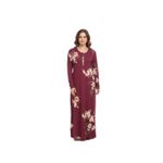 Jet Women’s Long Summer Nightgown -Cotton- Burgundy
