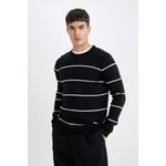 product_image_name-Defacto-بلوفر مخطط تريكو بيزك قصة عادية برقبة مستديرة-2