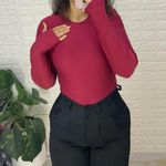 woman basic top Stretch Basic With Finger Opening