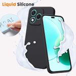 product_image_name-Generic-جراب حماية مصنوع من مطاط السيليكون السائل وبولي يوريثين مقاوم للحرارة مع بطانة داخلية من المايكروفايبر ضد الصدمات والخدوش متوافق مع موبايل هونر 400 لايت شبكة الجيل الخامس 5G من اودوديانزي، أسود -2