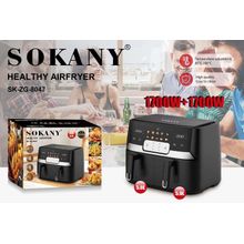 اشتري Sokany Healthy Digital Screen Air Fryer 2 Door- 5L+5 L 1700W+1700 W SK-ZG-8047 في مصر