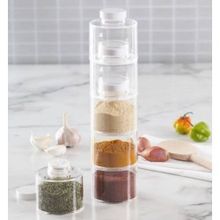 Buy Storage Spices Acrylic Set 6 Pcs - Column Shape in Egypt