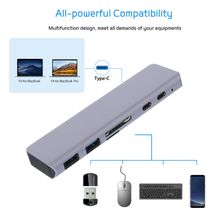 Buy Type-C USB 3.0 Multiport Adapter Hub 4k For Macbook Pro 7IN1 - Grey  in Egypt