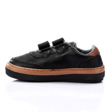 Buy Hammer Two-Tone Leather Velcro-Closure Sneakers For Kids - Black & Havana in Egypt