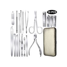 Buy Manicure And Pedicure Tools 19 Stainless Steel Pieces+ Bag in Egypt