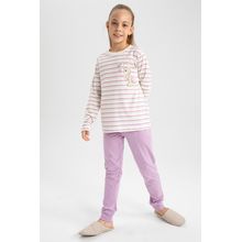 Buy Defacto Girl Homewear Regular Fit Long Sleeve Knitted Pyjamas Set... in Egypt