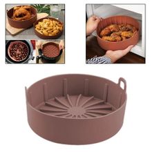 Buy Round Air Fryer Silicone Pot Air Fryers Oven Accessories Brown S in Egypt