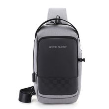 Buy Arctic Hunter Men Chest Crossbag USB Charging Sling Shoulder Bag Waterproof - Grey in Egypt