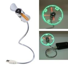 اشتري Mini Durable USB Clock Time Display Flexible LED Light Fan في مصر