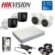 اشتري Hikvision Full Security System (2 Outdoor Camera 2MP + 2 Indoor Camera 2MP + 1080P DVR 4 Channel + 500GB HDD) في مصر