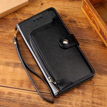 Buy Motorola Moto One Vision Case Leather Wallet Case With Filp - Black in Egypt