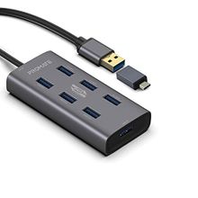 اشتري Promate EZHub-7 7USB3.0 Ports Aluminum Alloy USB Hub With Dual Input -GreyAbout this itemAbout this item في مصر