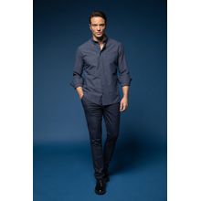 اشتري Defacto Man Smart Casual Modern Fit Buttondown Polo Neck Woven Long Sleeve Shirt في مصر