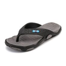 اشتري Fashion Men's Slippers Summer Flip-Flops Rubber Soft Grey في مصر