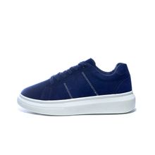 Buy Desert Basic Lace-Up Chamois Flat Sneaker For Men Navy Blue in Egypt