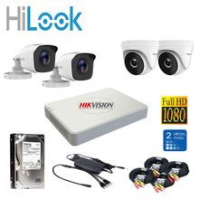 اشتري Hikvision Full Security System (2 Outdoor Camera 2MP + 2 Indoor Camera 2MP + 1080P DVR 4 Channel + 1000GB HDD) في مصر