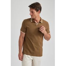 Buy Defacto Man Smart Casual Modern Fit Resort Neck Short Sleeve Knitted Polo T-Shirt. in Egypt