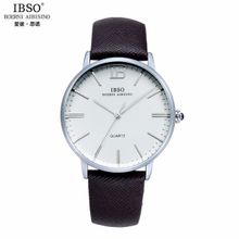 اشتري IBSO S3803G Genuine Leather Watch -Unisex- Silver/Brown في مصر