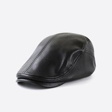 Buy Fashion Soft PU Leather Beret Beret Homme Marque Luxe British Dad Gift Bone Baret  Winter Mens BlaHats 56-60CM in Egypt
